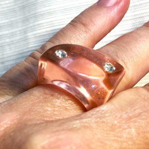 Vintage Lucite Pink Ring